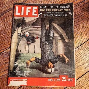 Life Magazine April 13, 1959 Complete - Spacemen, Teen Marriage, Unemployment
